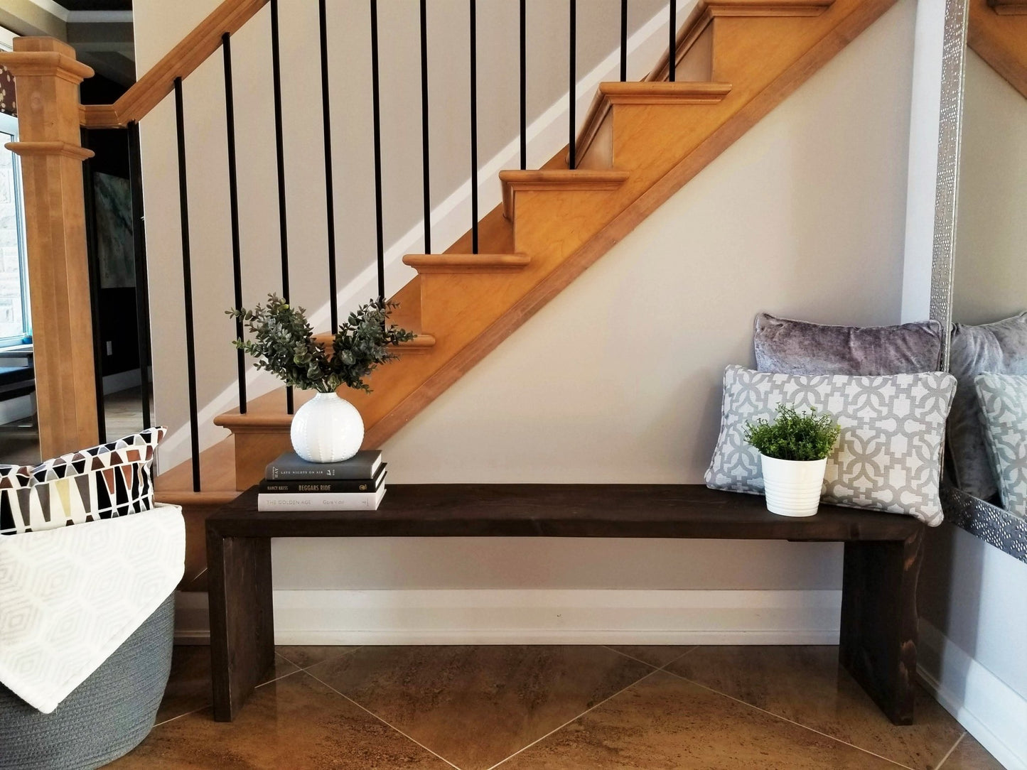 Long - Solid Wood Entryway / Seating Bench - MJ
