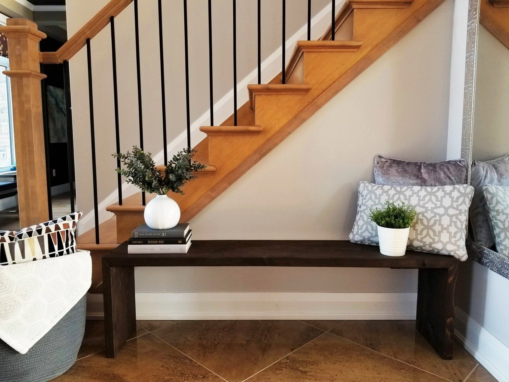 Long - Solid Wood Entryway / Seating Bench - MJ