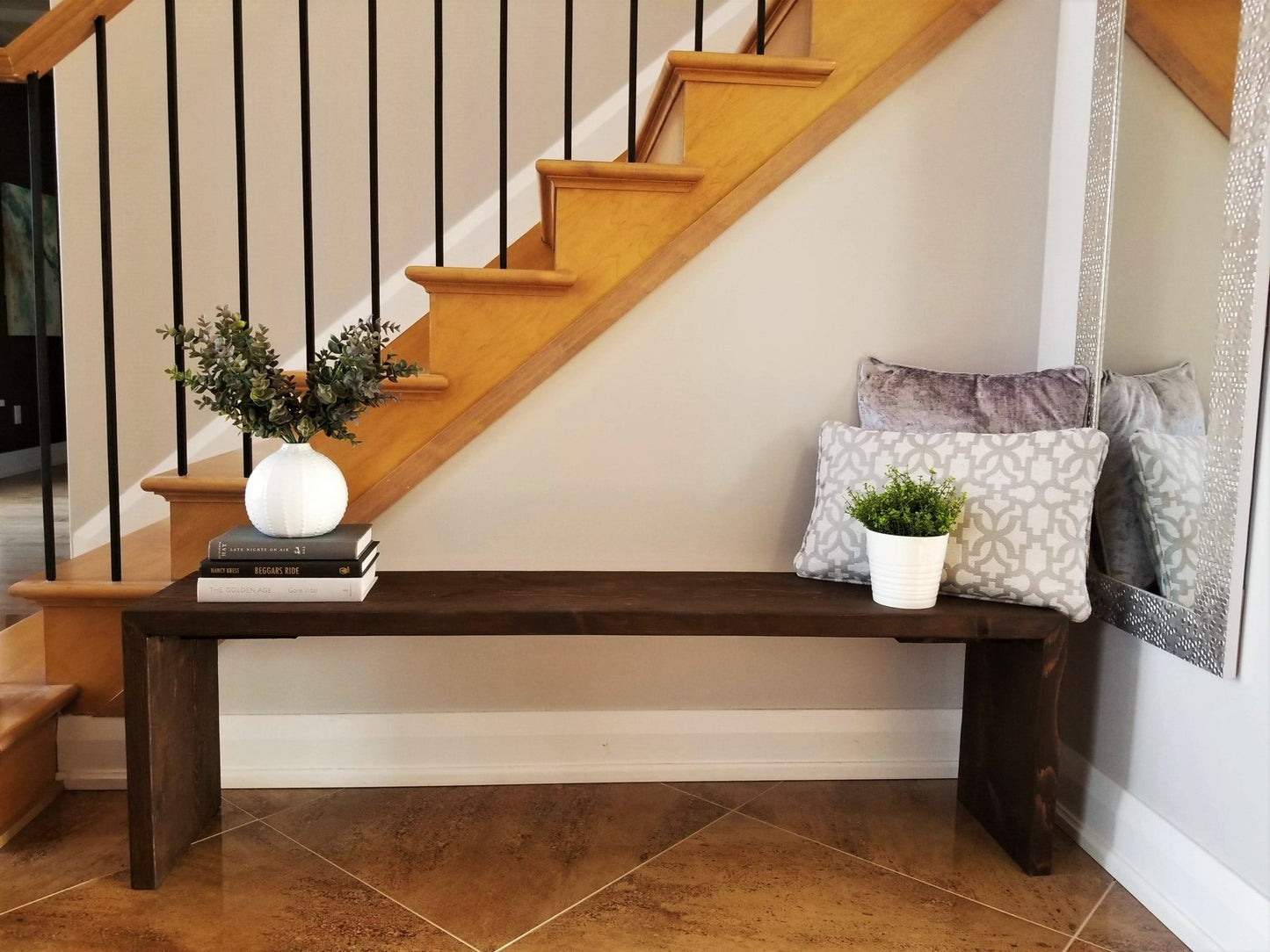 Long - Solid Wood Entryway / Seating Bench - MJ