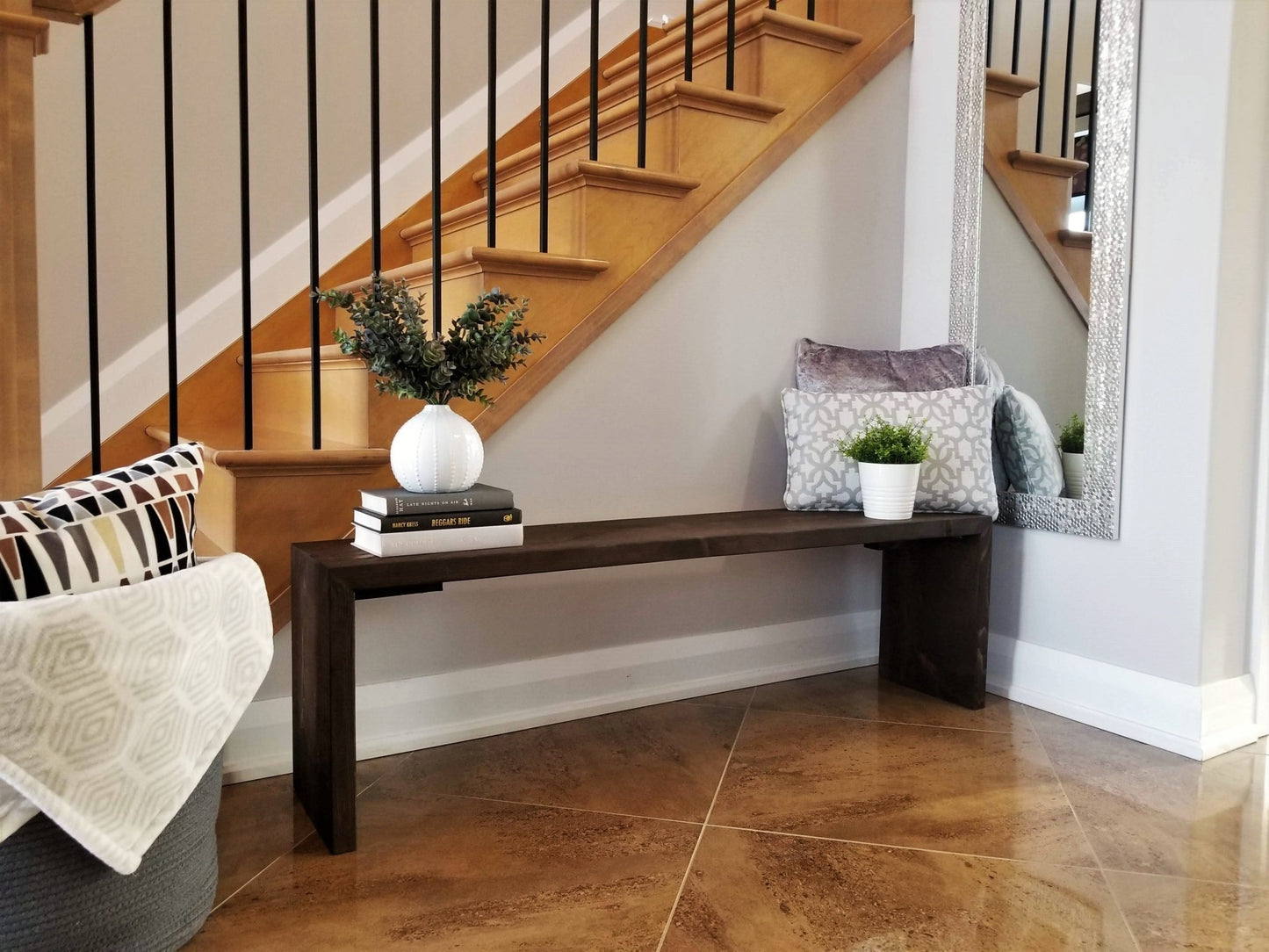 Long - Solid Wood Entryway / Seating Bench - MJ