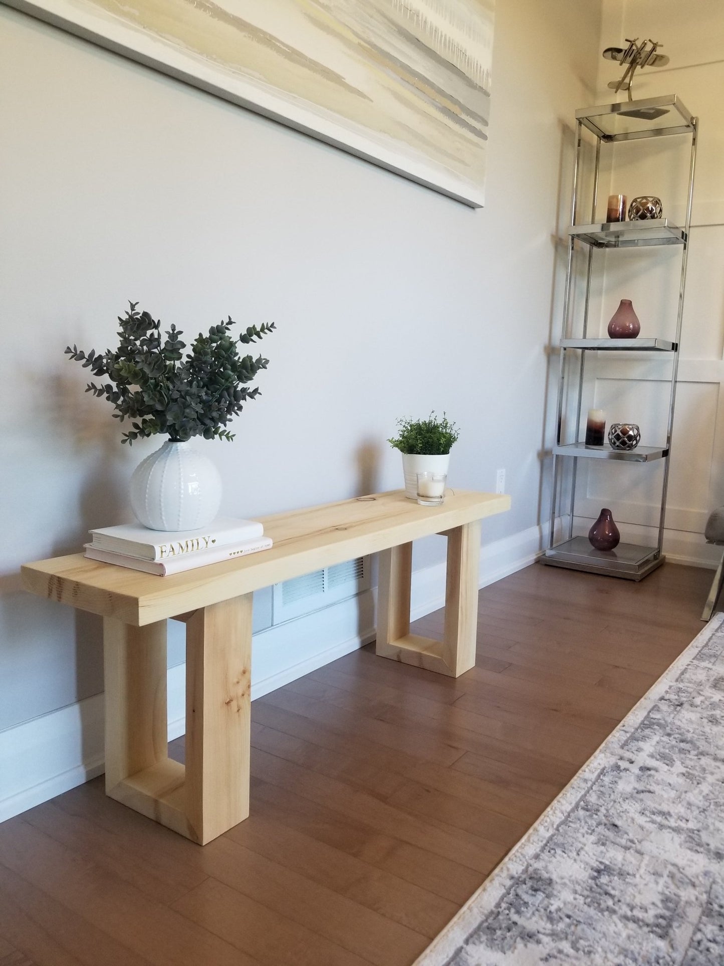 Modern Farmhouse - Solid Wood Entryway Bench - MJ