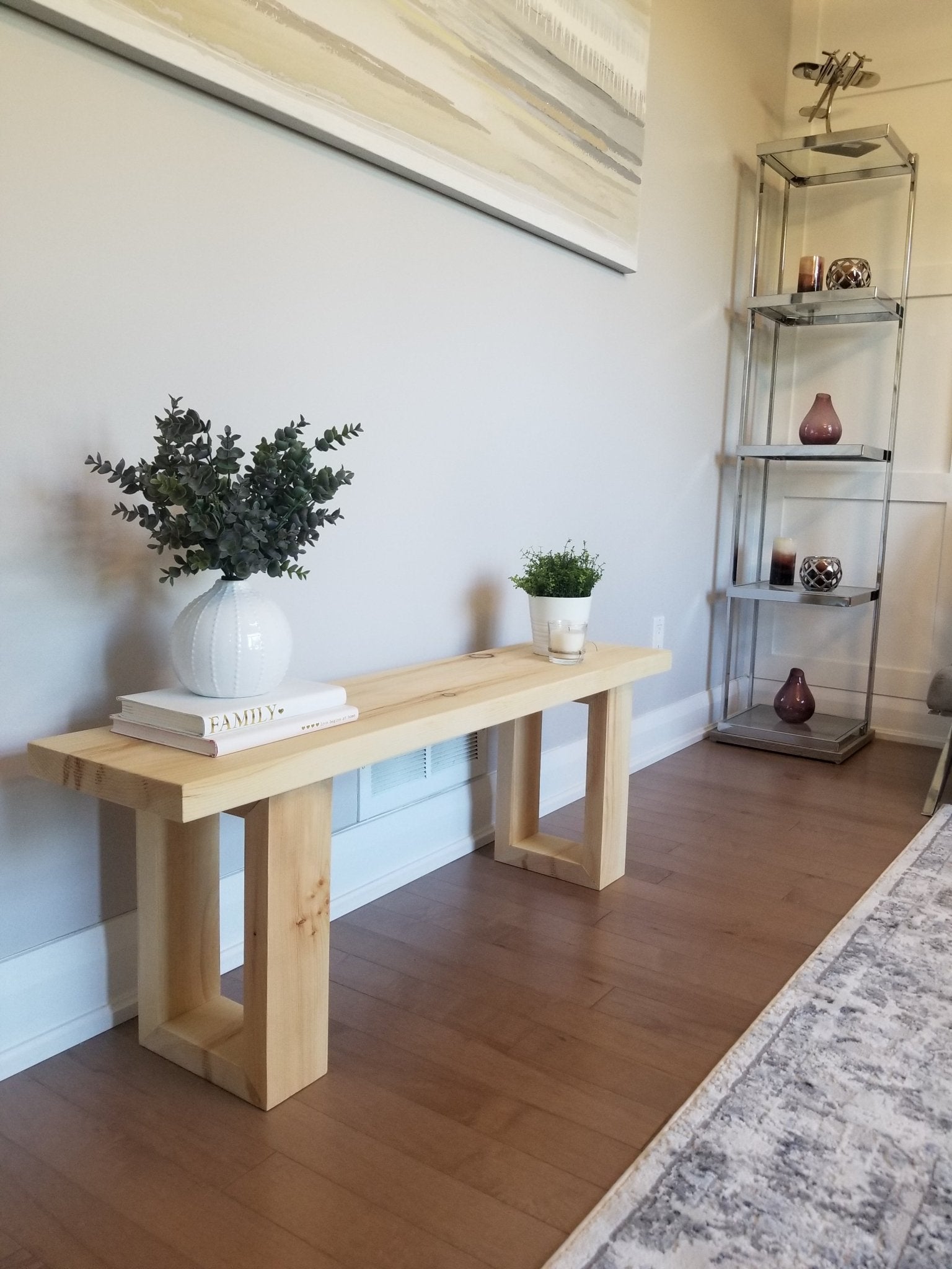 Modern Farmhouse - Solid Wood Entryway Bench - MJ