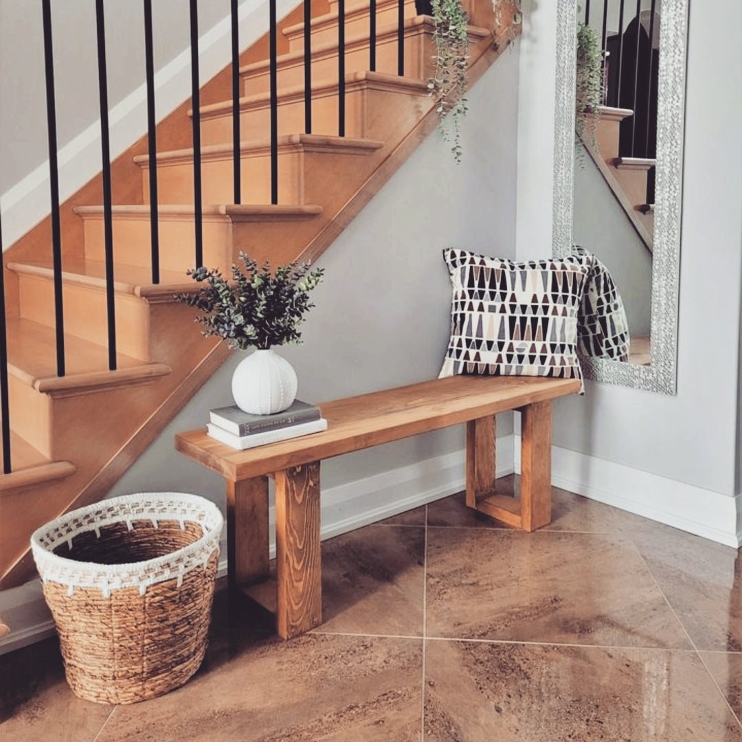 Modern Farmhouse Solid Wood Entryway Bench – MJ