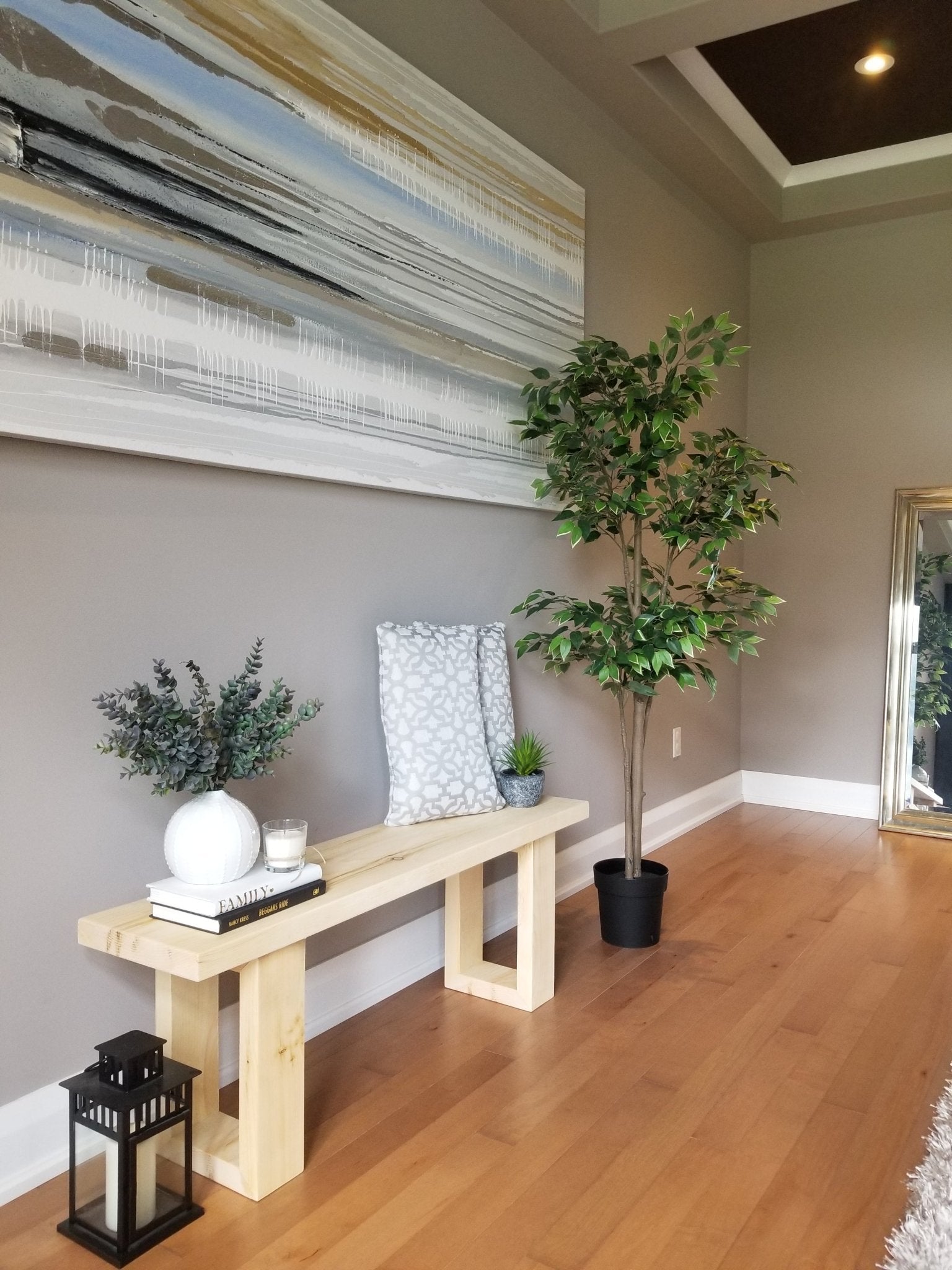 Modern Farmhouse - Solid Wood Entryway Bench - MJ