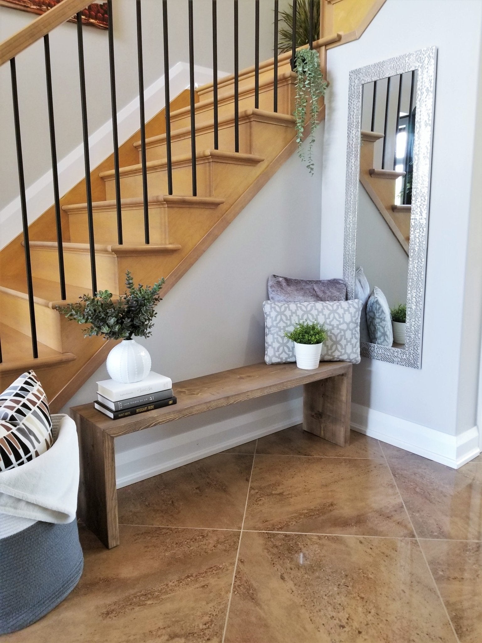 Solid Wood Entryway Bench - MJ