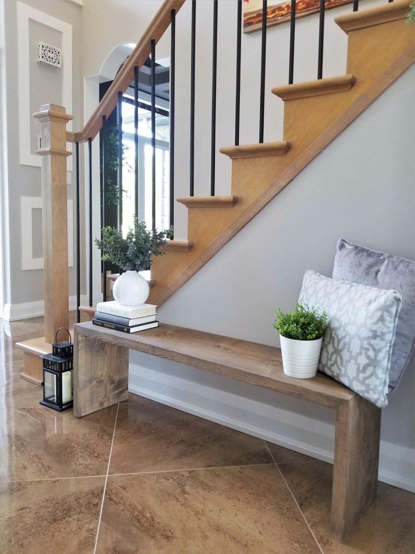 Solid Wood Entryway Bench - MJ