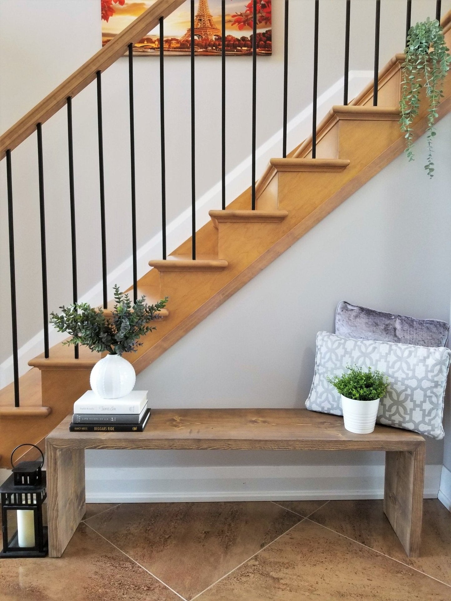Solid Wood Entryway Bench - MJ